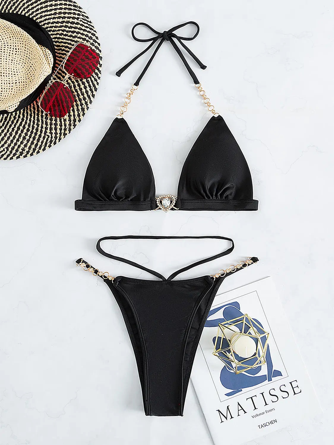 Chain Tied Two-Piece Bikini Set - So•phis•ti•hood Boutique