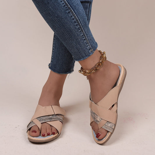 Crisscross PU Leather Open Toe Sandals - So•phis•ti•hood Boutique