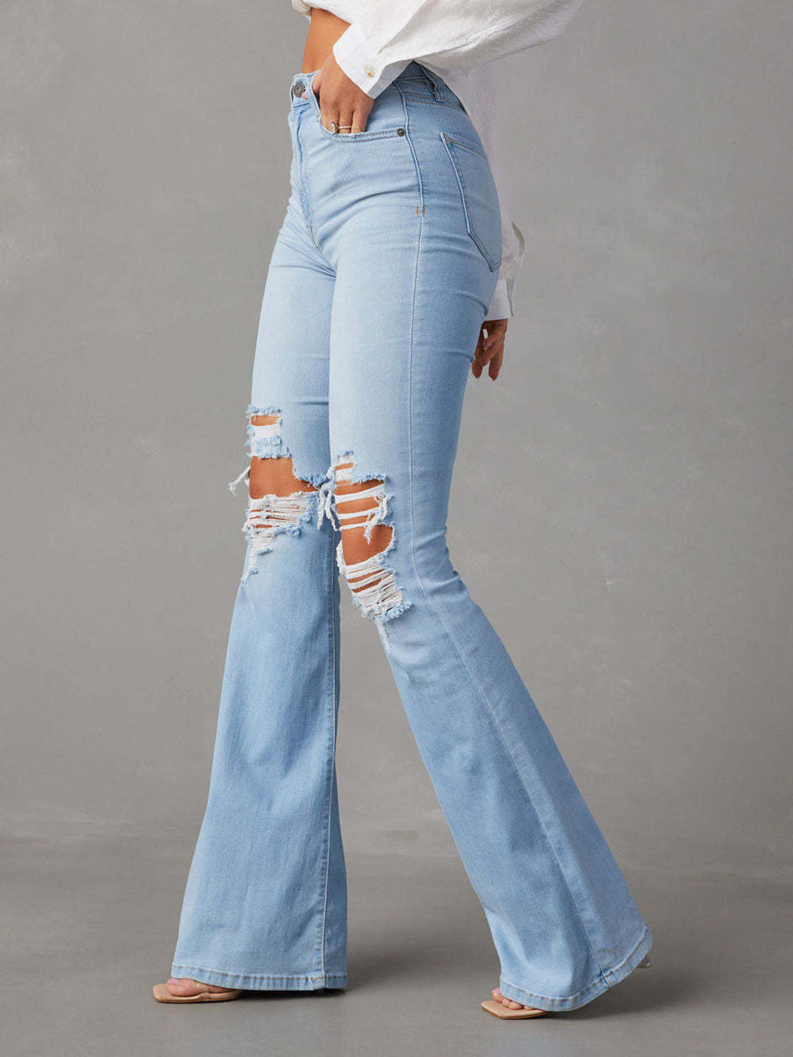 Distressed Bootcut Jeans with Pockets - So•phis•ti•hood Boutique