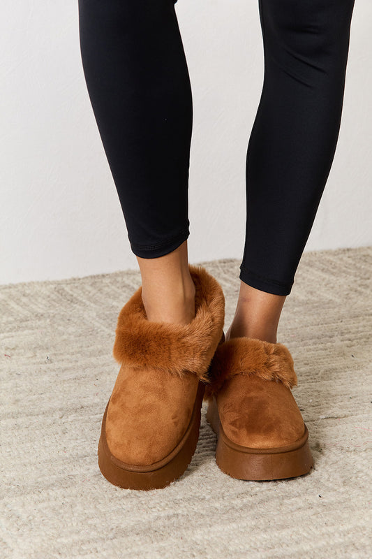 Legend Footwear Furry Chunky Platform Ankle Boots - So•phis•ti•hood Boutique