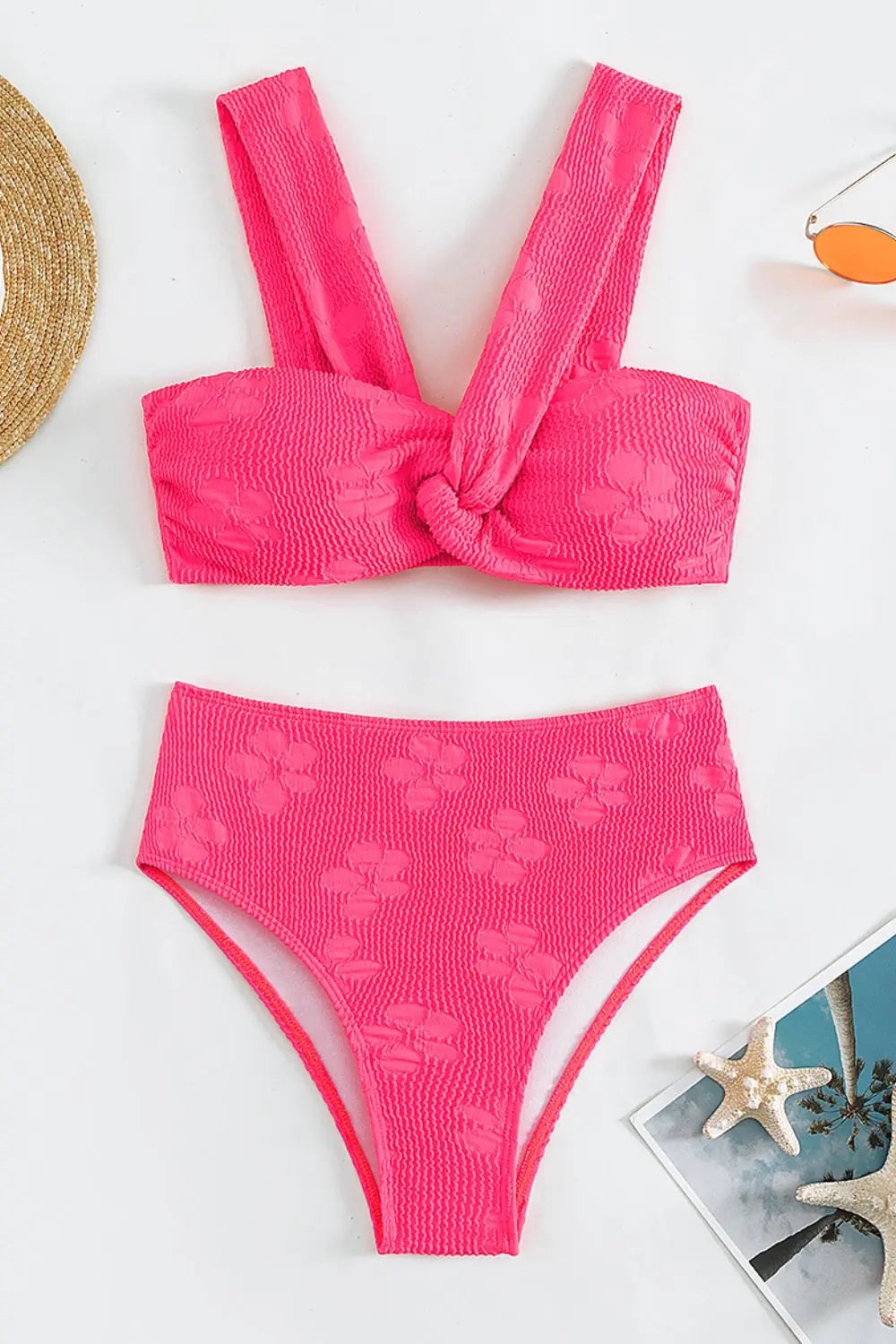 Textured Twisted Detail Bikini Set - So•phis•ti•hood Boutique