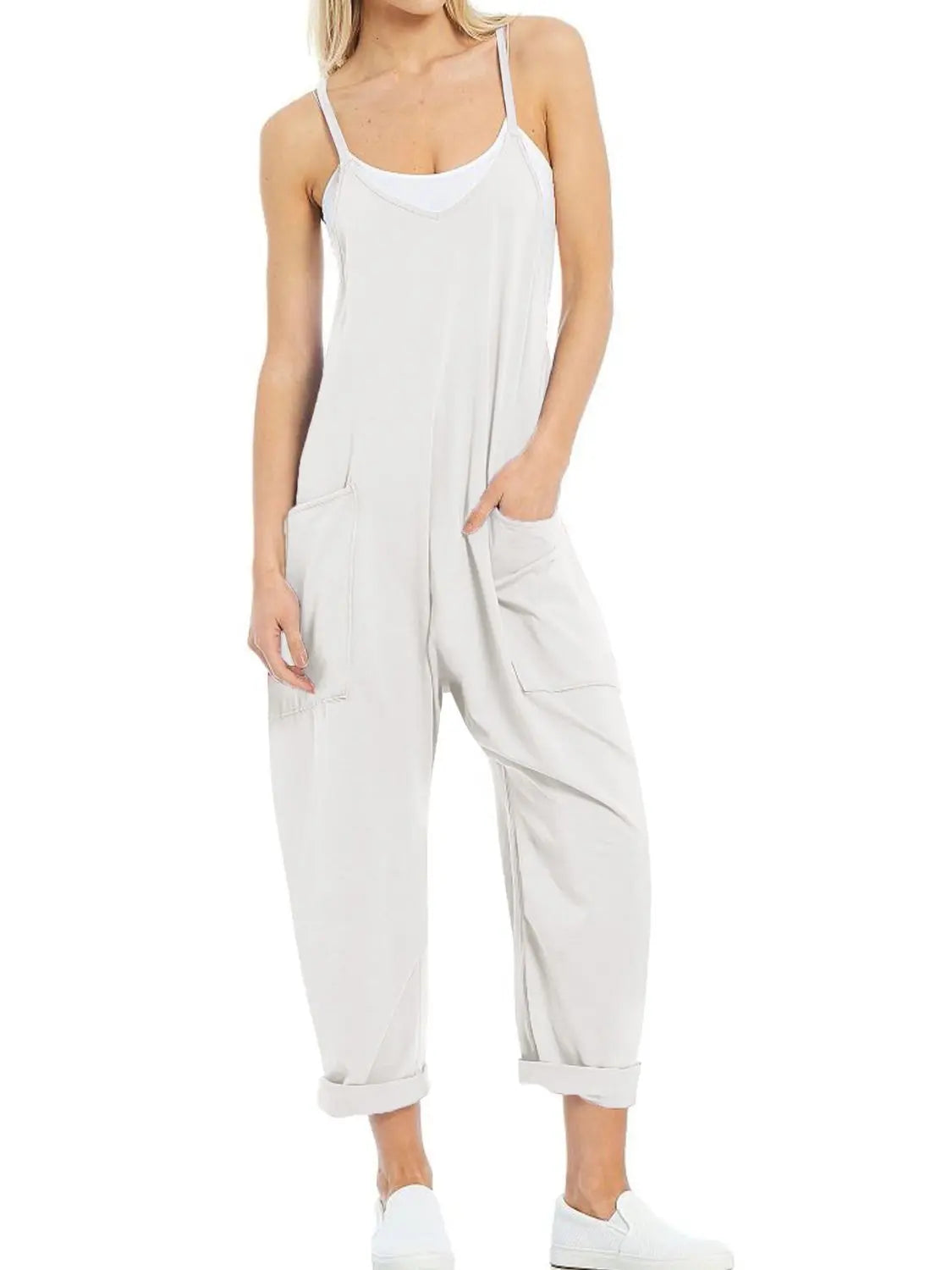 Spaghetti Strap Jumpsuit with Pockets - So•phis•ti•hood Boutique