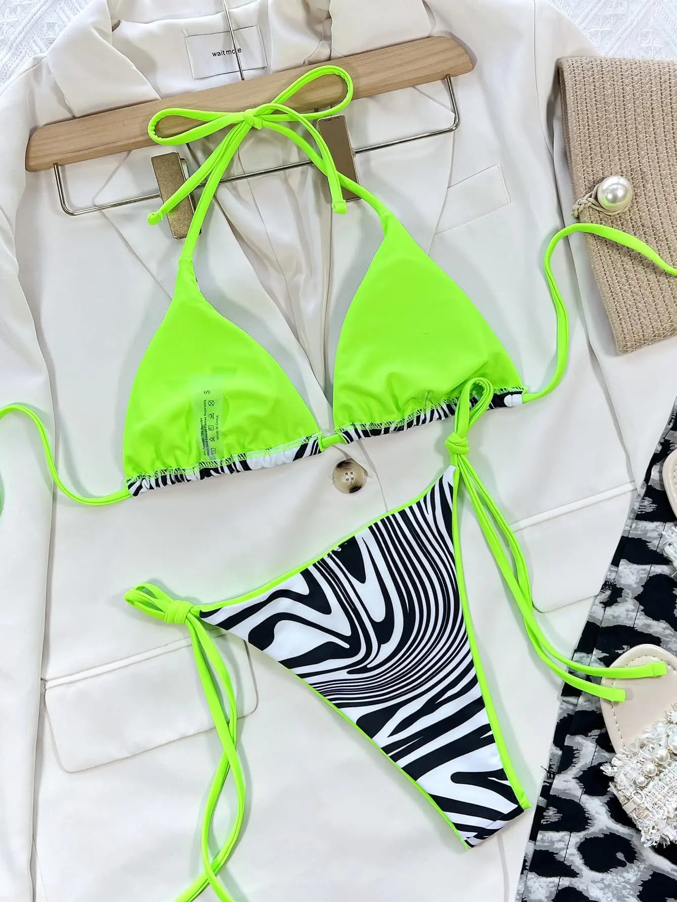 Zebra Print Halter Neck Bikini Set - So•phis•ti•hood Boutique