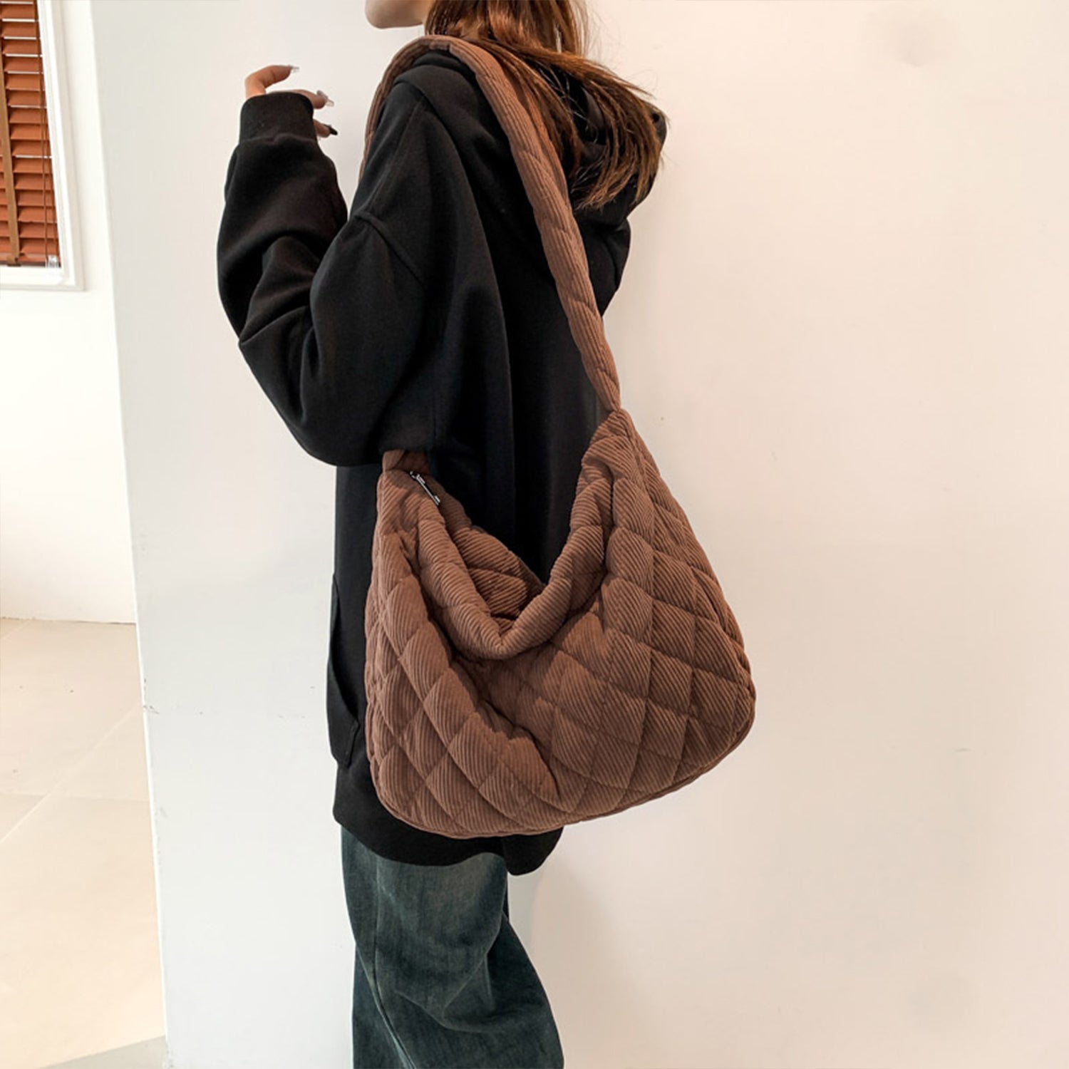 Corduroy Medium Shoulder Bag - So•phis•ti•hood Boutique