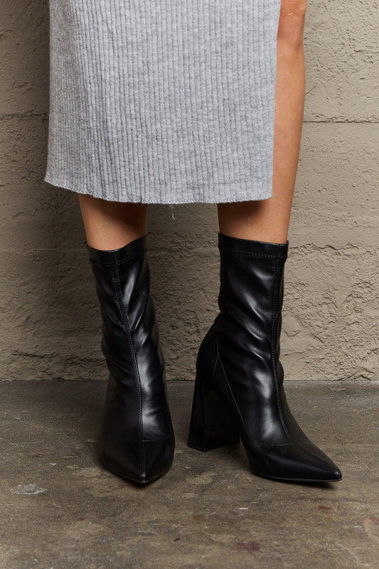 Weeboo Stacy Block Heel Sock Boots - So•phis•ti•hood Boutique