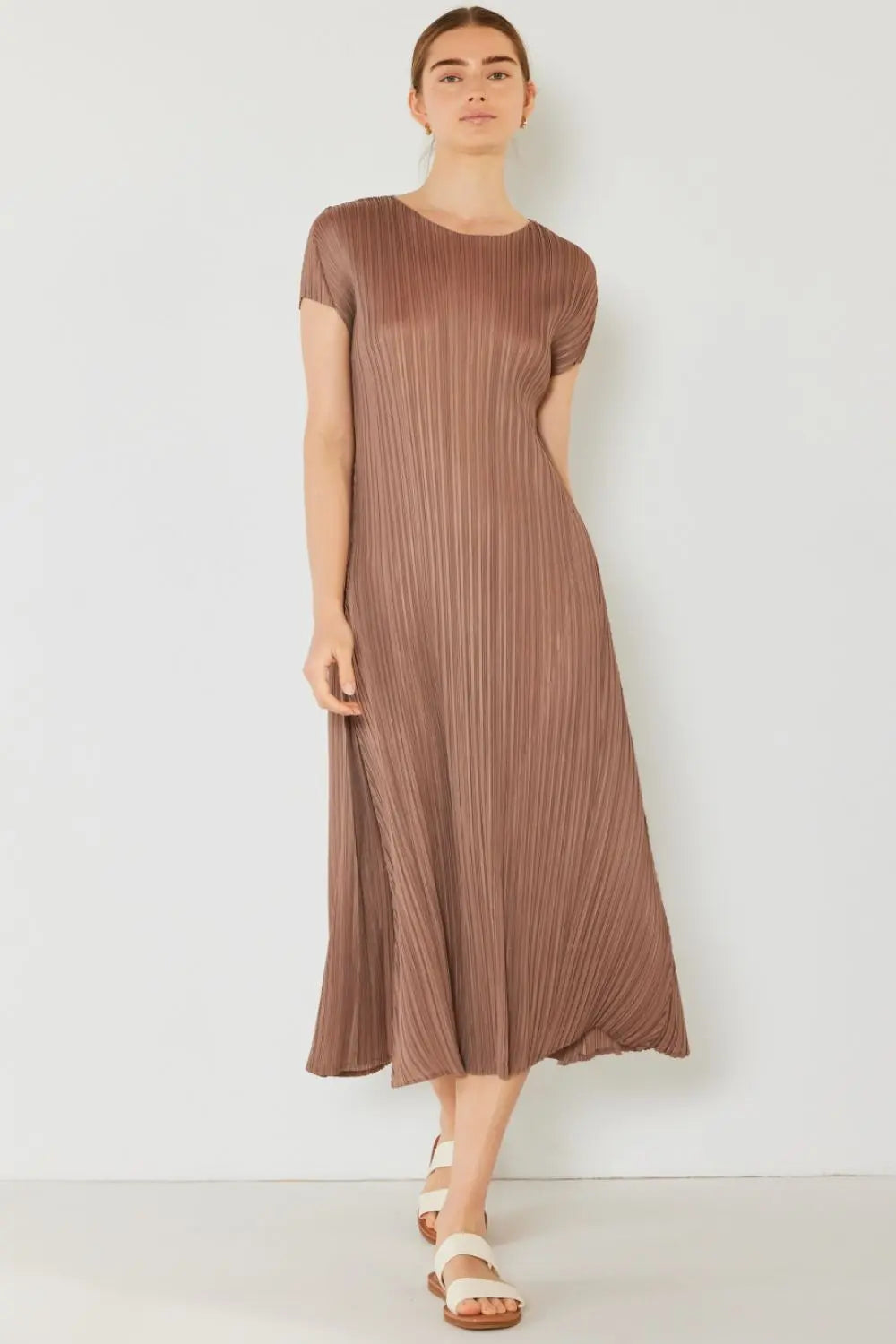 Marina West Swim Pleated Cap Sleeve A-Line Dress - So•phis•ti•hood Boutique