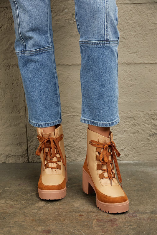 East Lion Corp Lace Up Lug Booties - So•phis•ti•hood Boutique