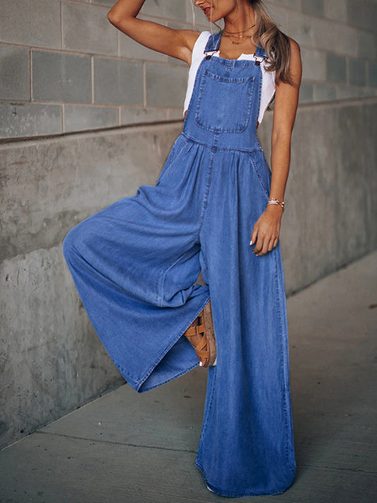 Wide Leg Denim Overalls - So•phis•ti•hood Boutique