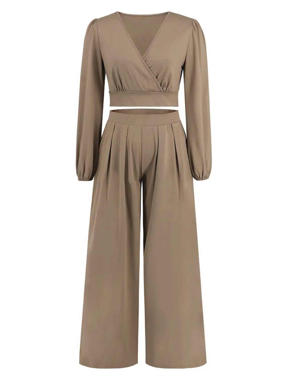 Surplice Top and Wide Leg Pants Set - So•phis•ti•hood Boutique