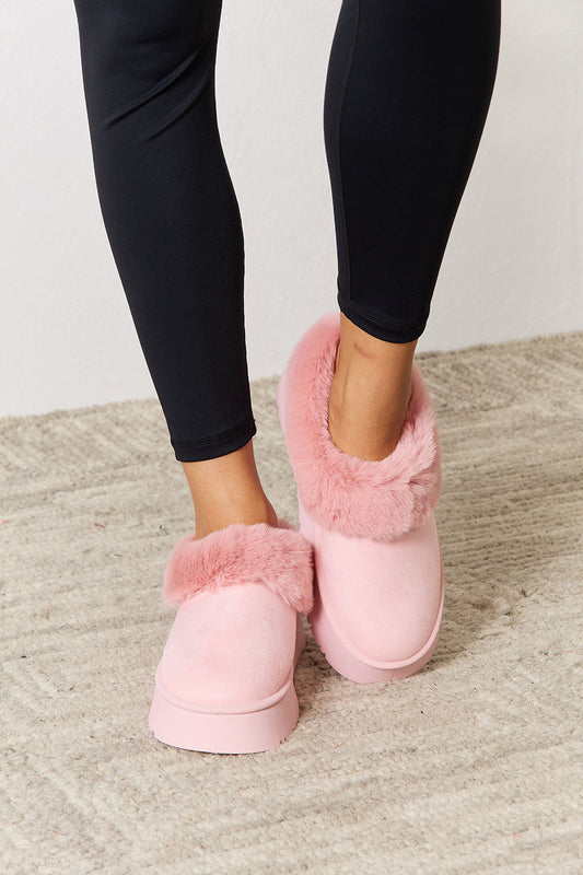 Legend Footwear Furry Chunky Platform Ankle Boots - So•phis•ti•hood Boutique