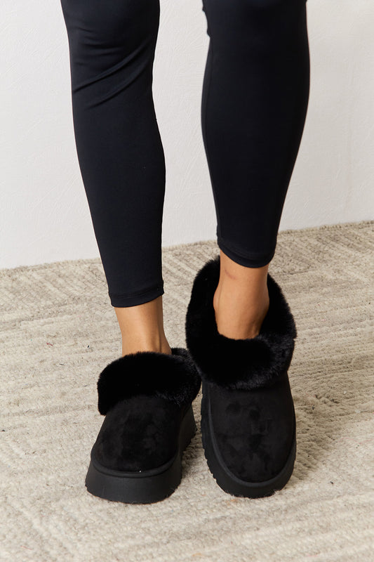 Legend Footwear Furry Chunky Platform Ankle Boots - So•phis•ti•hood Boutique