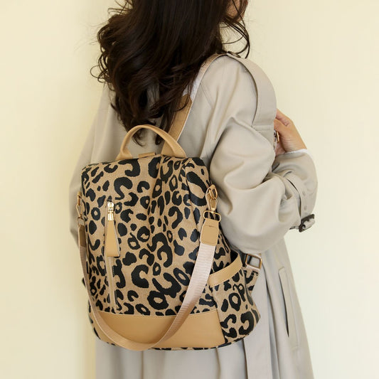 Leopard PU Leather Backpack Bag - So•phis•ti•hood Boutique