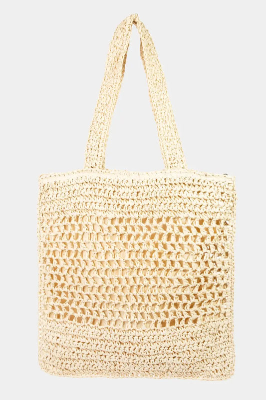 Fame Straw-Paper Crochet Tote Bag - So•phis•ti•hood Boutique