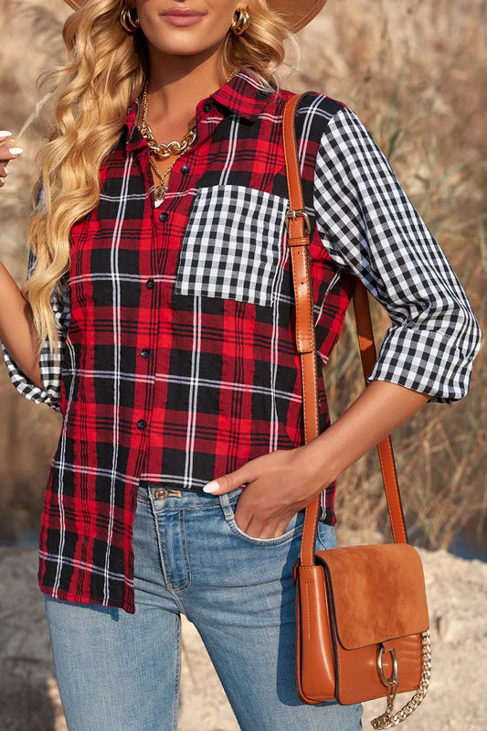 Plaid Button Up Long Sleeve Shirt - So•phis•ti•hood Boutique