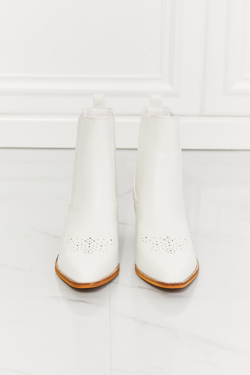 MMShoes Love the Journey Stacked Heel Chelsea Boot in White - So•phis•ti•hood Boutique