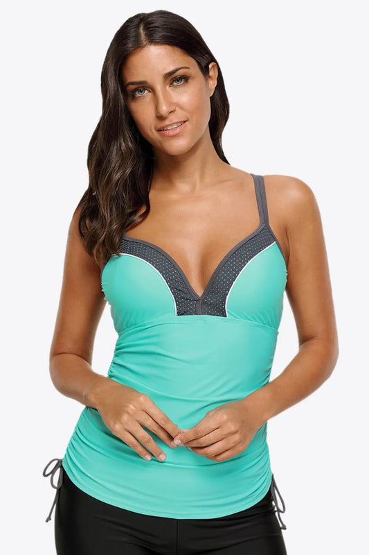 Contrast Sweetheart Neck Swim Cami - So•phis•ti•hood Boutique