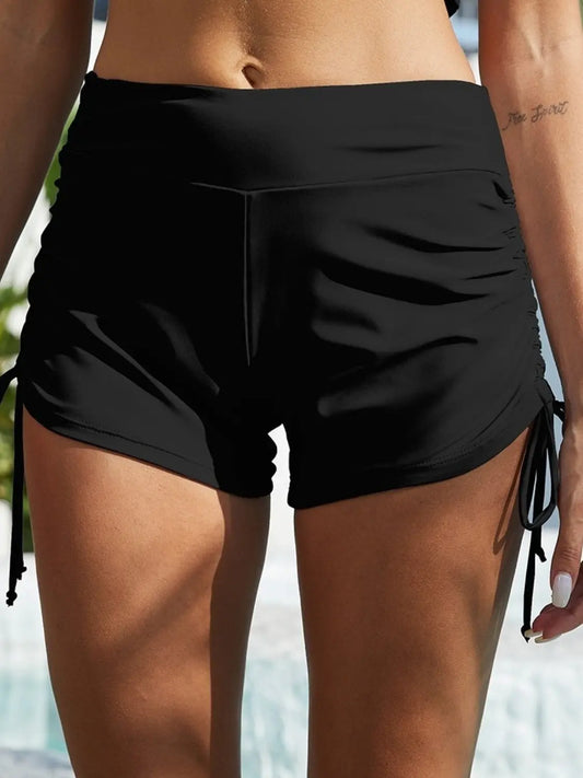 Drawstring Mid-Rise Waist Swim Shorts - So•phis•ti•hood Boutique