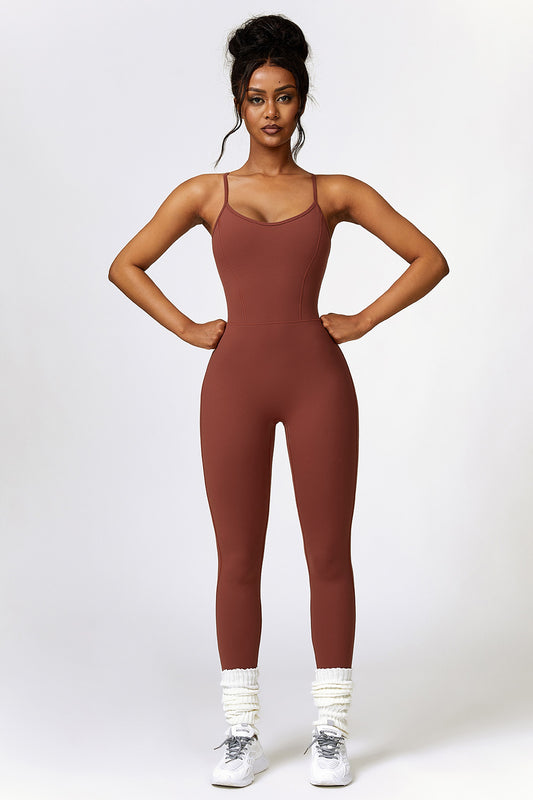 Open Back Spaghetti Strap Sports Jumpsuit - So•phis•ti•hood Boutique