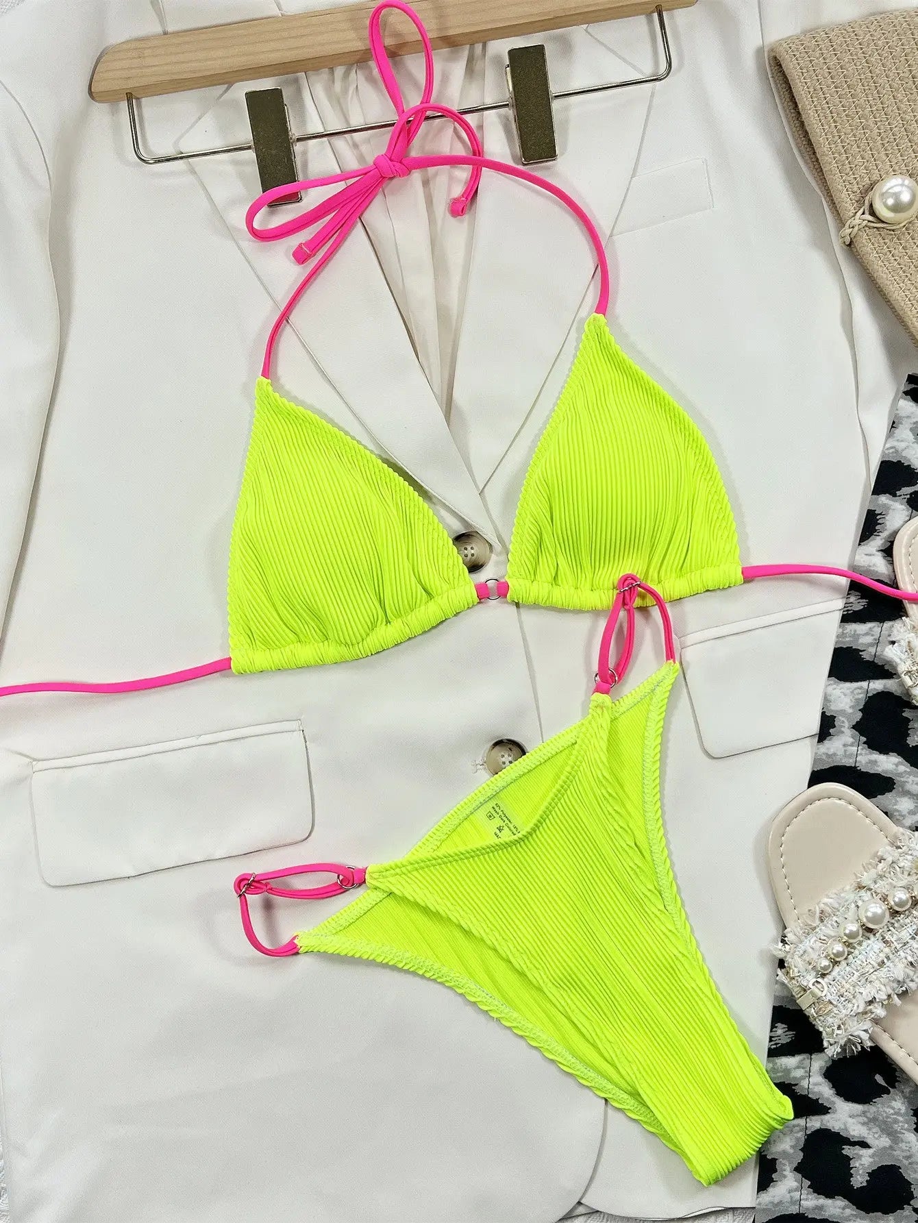 Ribbed Tie Back Bikini Set - So•phis•ti•hood Boutique