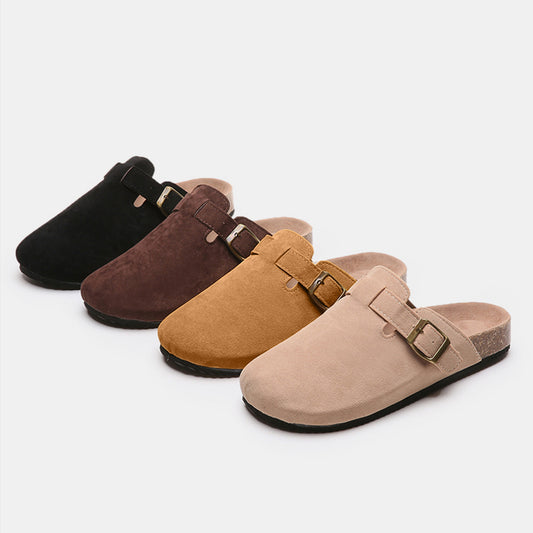 Suede Closed Toe Buckle Slide - So•phis•ti•hood Boutique